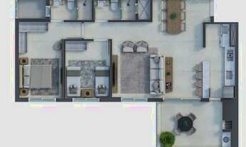 Imagem 5: Apartamento com 95 M² 1 suíte + 2 quartos