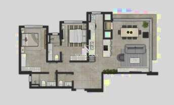 Imagem 6: Apartamento com 2 suítes, lavabo, living com churrasqueira, vaga dupla de garagem ao lado