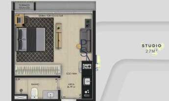 Imagem 2: Studio com 1 dormitório à venda, 27 m² por R$ 350.000,00 - Jardim Panorama - São José do R