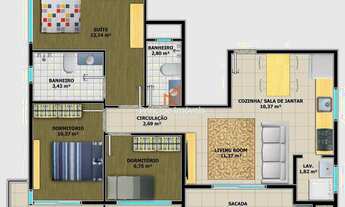 Imagem 4: Apartamento com 2 quartos no Saguaçu-Joinville