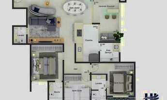 Imagem 2: Apartamento à venda, 3 quartos, 2 suítes, 2 vagas, Tibery - Uberlândia/MG