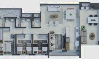 Imagem 3: Apartamento com 95 M² 1 suíte + 2 quartos