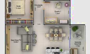 Imagem 4: Apartamento à venda, 3 quartos, 1 suíte, 1 vaga, Saraiva - Uberlândia/MG