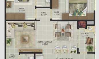 Imagem 4: Apartamento na praia brava com área de lazer com entrega para 2025!