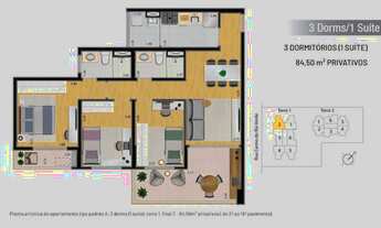 Imagem 3: Apartamento para venda com 81m² - 3dorms/1Suíte - Granja Julieta - São Paulo/SP