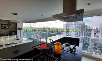 Imagem 1: Apartamento no Brooklin, 138 m2, sala e cozinha intragradas com a varanda, além de 2 vagas