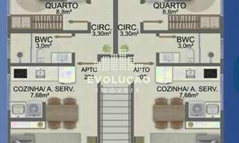 Imagem 3: Apartamento Padrão 2 dormitórios com suíte localizado no bairro Aririú - Palhoça