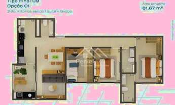 Imagem 3: Apartamento com 3 dormitórios à venda, 81 m² por R$ 647.000 - Ed. Città 07 - Ribeirão Pret