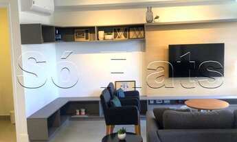 Imagem 3: Studio estilo duplex, com uma cozinha gourmet na região do Itaim Bibi. Com entrada imediat