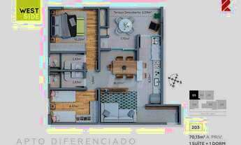 Imagem 7: Apartamento com 2 dormitórios (1 suíte) à venda, 70 m² por R$ 705.000 - Mercês - Curitiba