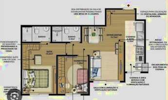 Imagem: Apartamento · 54m² · 2 quartos · 1 vaga