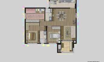 Imagem 4: Apartamento com 2 dormitórios à venda, 66 m² por R$ 628.263,00 - Cidade Industrial - Curit