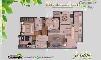 Imagem 6: Apartamento com 3 dormitórios à venda, 91 m² por R$ 900.000,00 - Rebouças - Curitiba/PR