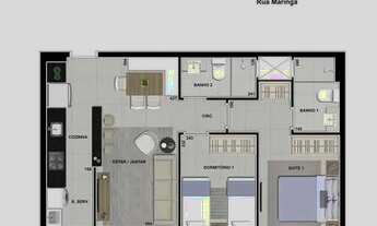 Imagem 2: Cobertura com 3 quartos sendo 1 suíte