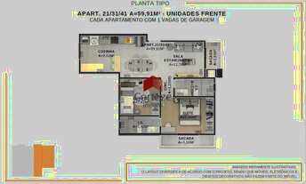 Imagem 6: Apartamento com 56,6m² 2 quartos, à venda, no bairro Afonso Pena em São José dos Pinhais