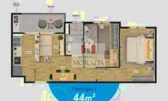 Imagem 2: Apartamento com 2 dormitórios à venda, 44 m² por R$ 424.000,00 - Jardim Topázio - São José