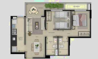 Imagem 2: Imperdível - Apto Residencial Montana Torre A Andar Alto com Sacada