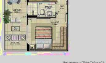 Imagem: Apartamento 43 m²com 1 quarto, 1 vaga de
