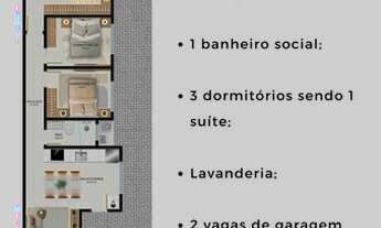 Imagem 5: Casa com design moderno para venda de 67m² com 3 quartos em Itajubá - Barra Velha - SC