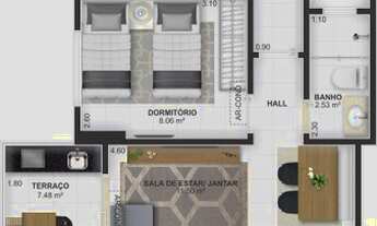 Imagem 2: Apartamento com 2 dorms, Tupi, Praia Grande - R$ 365 mil, Cod: 8130