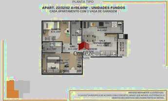 Imagem 5: Apartamento com 56,6m² 2 quartos, à venda, no bairro Afonso Pena em São José dos Pinhais