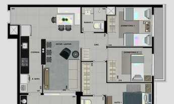 Imagem 3: Cobertura com 3 quartos sendo 1 suíte
