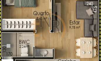 Imagem 3: Unidade de 01 Dorm com sacada e churrasqueira carvão! não é Studio!