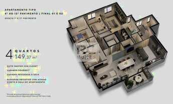 Imagem 2: Apartamento á venda, 4 quartos, 2 suítes, 3 vagas, Gutierrez - Belo Horizonte