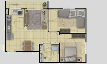 Imagem 3: Ap de 48m² de 2 Quartos, Vaga e Lazer Completo em Samambaia (Sinal: 1.500,00