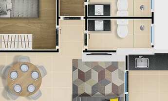 Imagem 4: Apartamento para venda possui 70 metros quadrados com 2 quartos em Vila Atlântica - Mongag