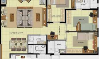 Imagem 2: APARTAMENTO NO VIVA VERDE 110M2, 03 SUÍTES, MOBILIADO, DOM PEDRO, MANAUS-AM