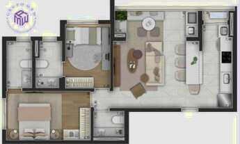 Imagem 5: Apartamento com 2 dormitórios à venda, 74 m² por R$ 585.600,00 - Pátio Boa Vista - Sorocab