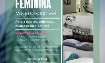 Imagem: VAGA FEMININA - QUARTO TUDO INCLUSO