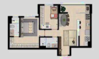 Imagem 6: Apartamento para venda tem 68 metros quadrados com 3 quartos em Setor Criméia Oeste - Goiâ