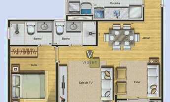 Imagem 4: Apartamento com 3 dormitórios à venda, 72 m² por R$ 562.000,00 - Vila das Hortências - Jun