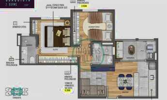 Imagem 5: Apartamento Maranata da Mvituzzo com 2 dormitórios à venda, 55 m² por R$ 285.000 - Vila In