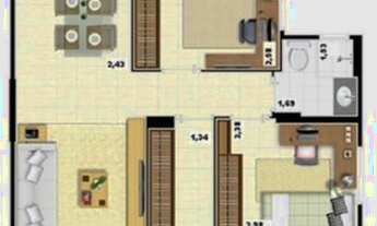 Imagem 2: Apartamento para venda possui 70 metros quadrados com 3 quartos
