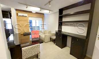 Imagem 3: Lindo Flat mobiliado c/ serviços e vaga, em Moema para locação. Com entrada imediada e sem