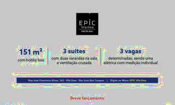 Imagem 8: Apartamento - Vila Ema - Edifício Epic - 2 ou 3 Suítes - 148,4 m² + hobby box de 2,60 m²