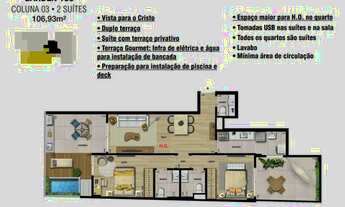 Imagem 6: Apartamento Garden com 2 suítes, varanda externa e vista para o Cristo em Botafogo