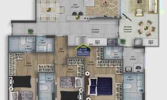 Imagem 2: Apart 3 dorms Suites no Canto do Forte, JGA778