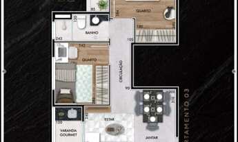 Imagem 7: Apartamento para venda com 56 m² com 2 dormitórios varanda gourmet Zona Sul Jardim Oriente