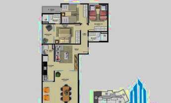 Imagem 3: Apartamento 03 quartos a venda na planta, 95 m², vista para o mar e área de lazer completa