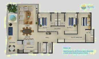 Imagem 2: Apartamento com 3 dormitórios à venda por R$ 3.100.000,00 - Centro - Guaratuba/PR