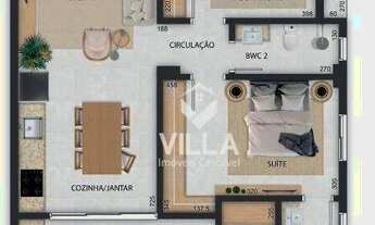 Imagem 4: Apartamento com 2 dormitórios à venda, 88 m² por R$ 495.708,00 - Bairro Coqueiral - Cascav