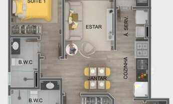 Imagem 3: Apartamento a venda 2 suítes sacada goumert piscina em Itaguá - Ubatuba - SP