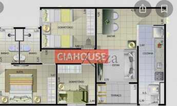 Imagem 4: Apartamento para venda tem 66 metros quadrados com 3 quartos