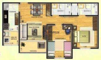 Imagem 2: Apartamento com 2 dormitórios à venda, 60 m² por R$ 340.000,00 - Vila Rubens - Mogi das Cr