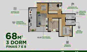 Imagem 4: Apartamento- Urbanova- 2 e 3 Dorms na Planta- Aceita veículos e FGTS
