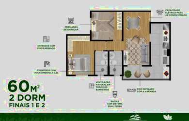 Imagem 2: Apartamento- Urbanova- 2 e 3 Dorms na Planta- Aceita veículos e FGTS